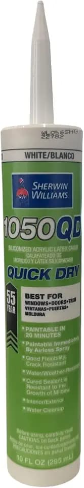 Sherwin Williams 1050QD Siliconized Acrylic Latex Caulk 10.1oz White Quick Dry