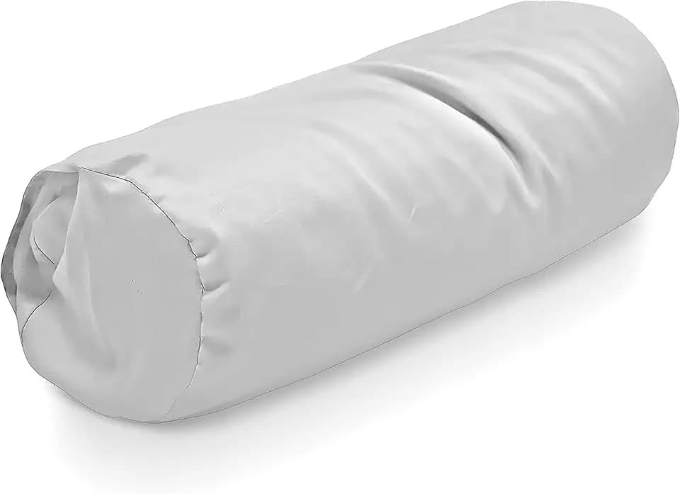 Bean Products White Organic Cotton Neck Roll Pillowcase for 5" Dia x14