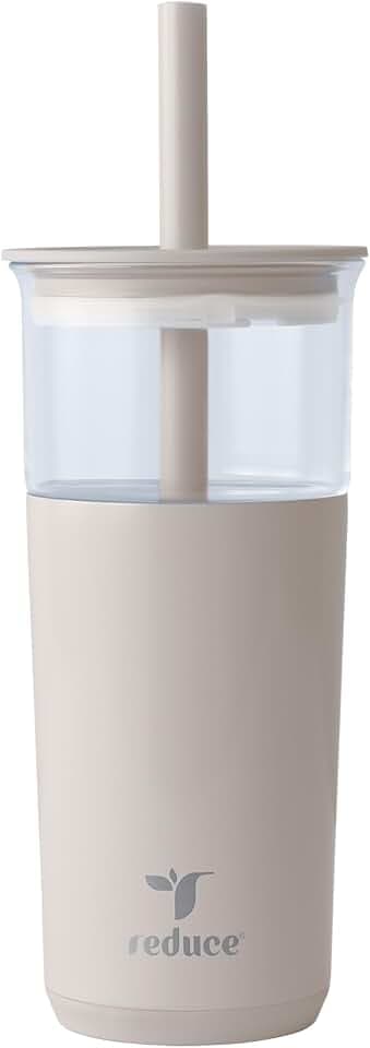 REDUCE Aspen - 20oz Vacuum Insulated Glass Tumbler - Extra Wide Straw & Lid
