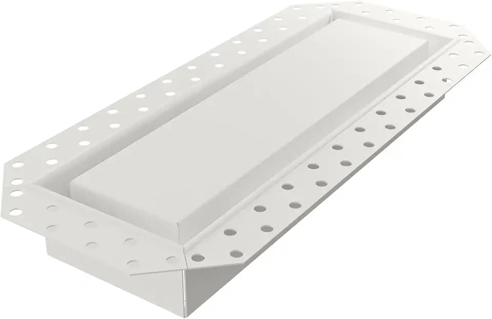 Fittes Drywall Pro Flush Wall Vent Cover 4x12 Inch, AC & Heat HVAC Wall and Ceiling Cover, Air Register, Luxe, Steel, White
