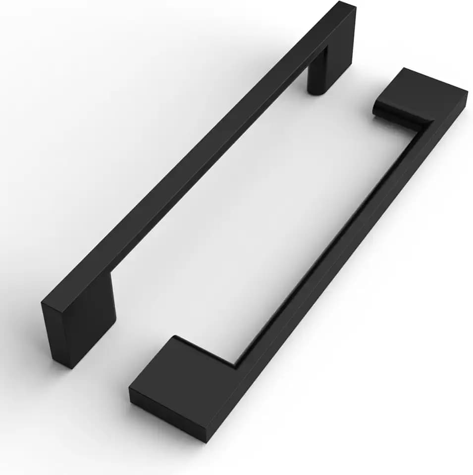 FILTA 10 Pack 6.3 Inch(160mm) Hole Centers Matte Black Cabinet Pulls,Stylish Kitchen Cabinet Handles Zinc Alloy Cabinet Hardware for Cabinets Cupboard Handles Drawer Pulls