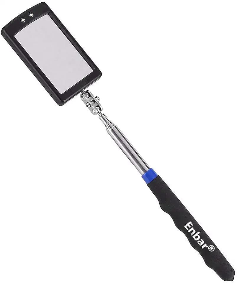 Telescoping Lighted Inspection Mirror,Telescoping LED Lighted Inspection Mirror 360 Swivel for Extra Viewing