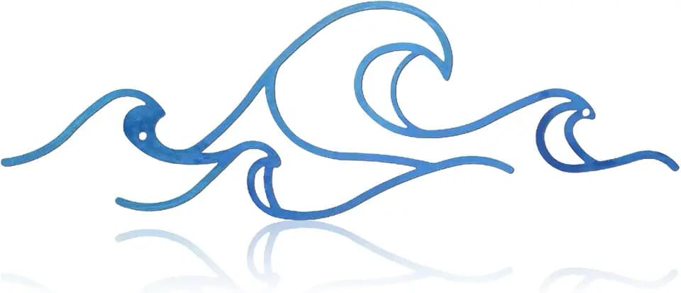Seeloowy Wave Wall Decor Blue Ocean Beach Wire Wall Art Metal Surf Decor