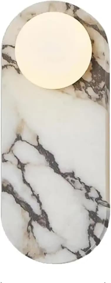 Natural Marble Wall Sconces, Alabaster Wall Light, Hardwired Wall Light Fixtures, Modern Wall Mount Wall Lights for Dining Room Stairs Bedroom 13.8in