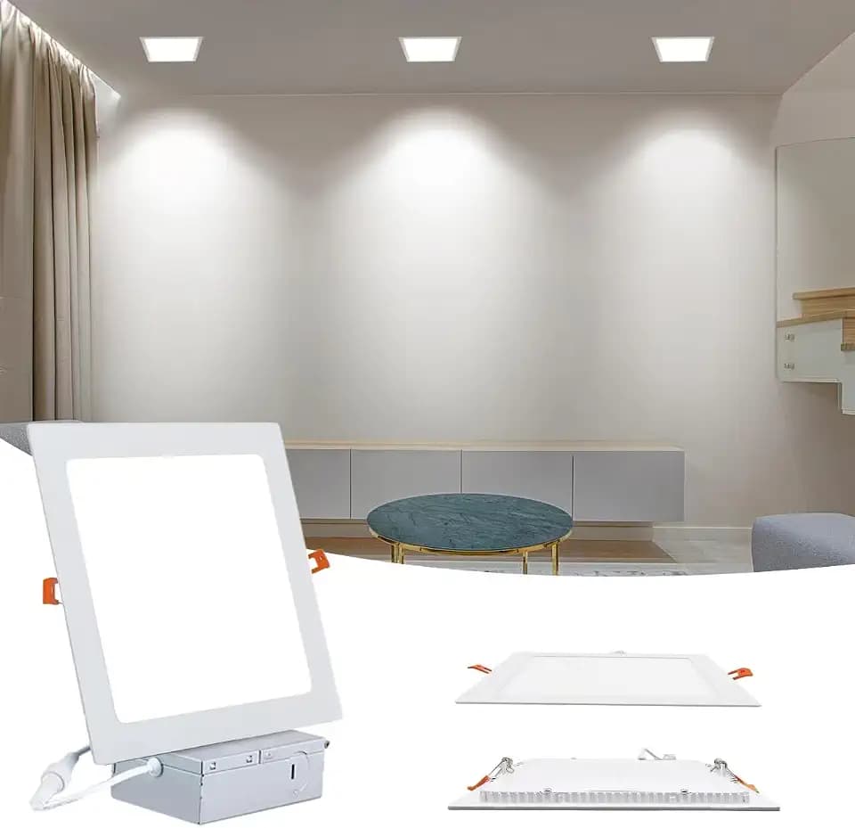 Square 8 Inch Recessed Light,18W 6000K Daylight,No Dimmable 4Pack