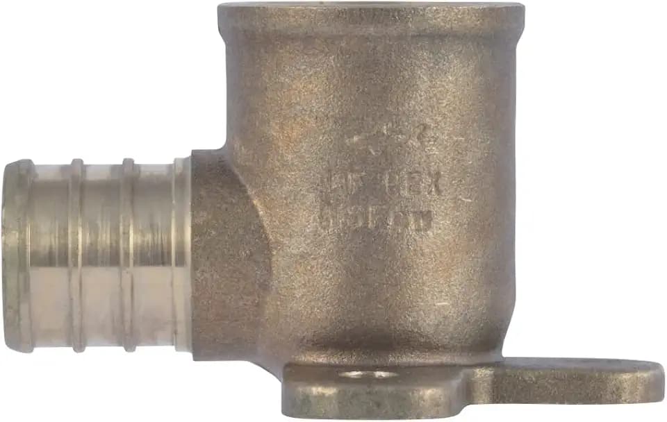 SharkBite 3/4 PEX Pipe x 1/2 Inch FNPT Crimp 90 Degree Drop Ear Elbow, Brass Plumbing Fitting, PEX Pipe, PE-RT, UC342LFA