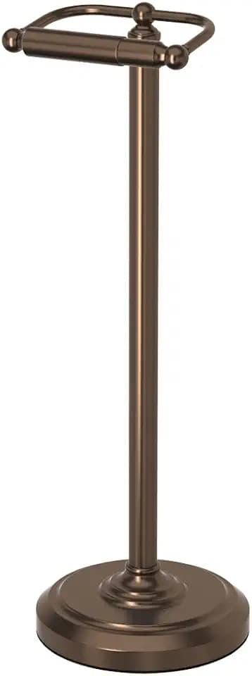 Gatco 1436BZ Toilet Paper Holder Stand, Bronze Finish, Freestanding Bathroom Floor Stand, Weighted Base