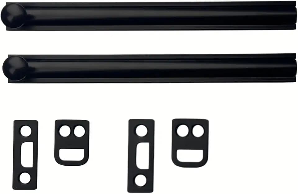 QCAA Solid Brass Surface Bolt 6", Matte Black, 2 Pack, Made in Taiwan