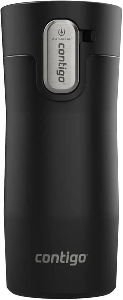 Contigo AUTOSEAL West Loop Vacuum-Insulated Stainless Steel Travel Mug with Easy-Clean Lid, 12oz, Matte Black