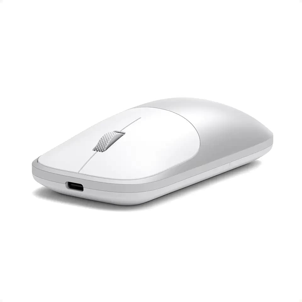 SATECHI Kabellose Maus Slim EX, Bluetooth & 2,4 GHz, Aufladbar, Silber