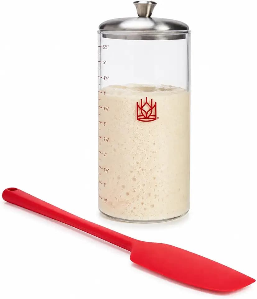 King Arthur Baking Company Petite Glass Sourdough Storage Crock, 1-Pint