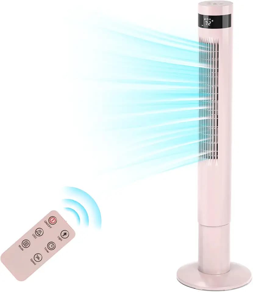 Antarctic Star Tower Fan Portable Electric Oscillating Fan (43 inch, Pink)