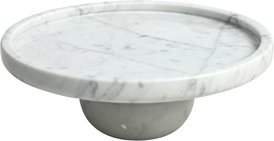 Marble Decorative Tray, 7" Round Marble Tray for Coffee Table