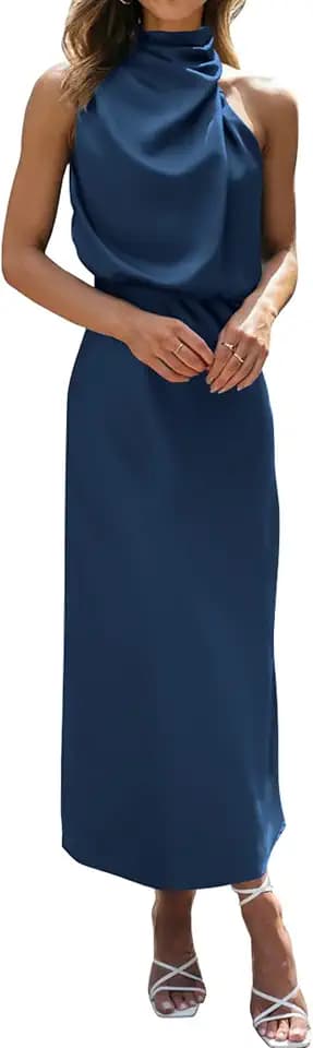 BTFBM Mock Neck Cocktail Dresses for Women Summer