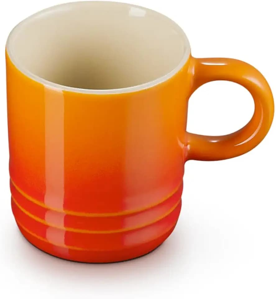 Le Creuset Stoneware Espresso Mug, 100 ml-Volcanic, red Flame