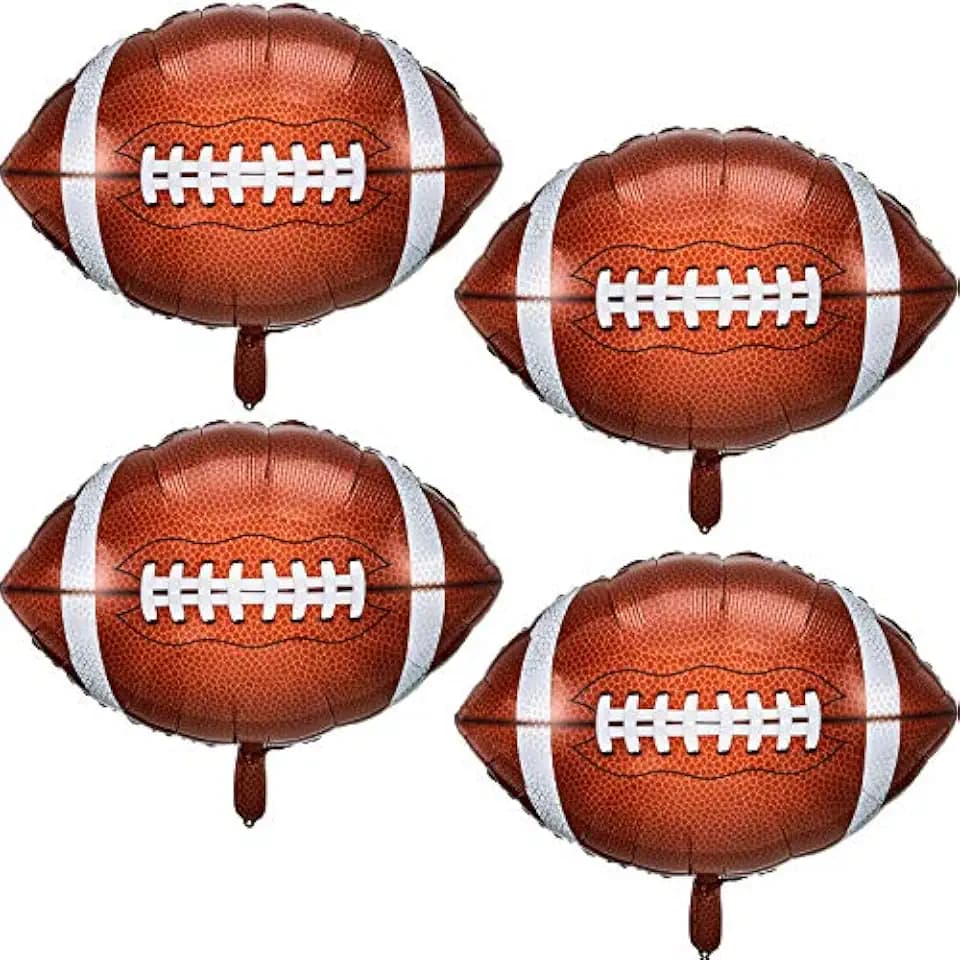 Skylety 4 Pcs Football Foil Balloons 26 Inch Jumbo Sports Party Decoration