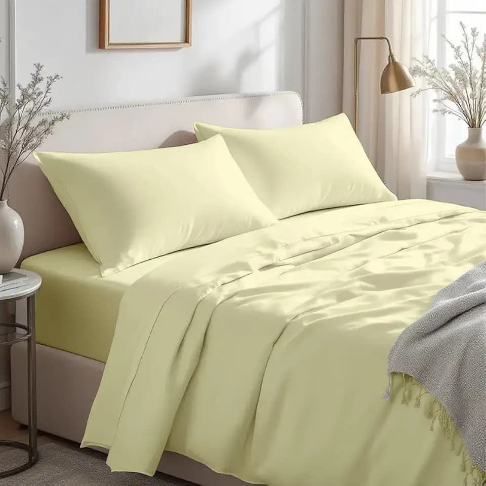 Bluemoon Homes 800 Series 100% Egyptian Cotton Sheets Queen Size - Cream