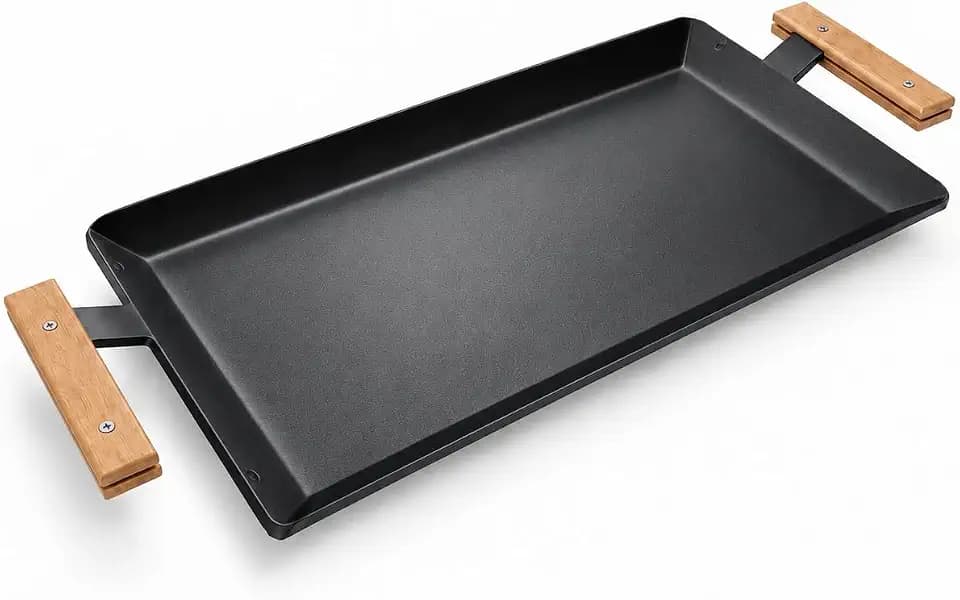 24 Inch Pre-Seasoned Carbon Steel Griddle for Stoves and BBQ Grills