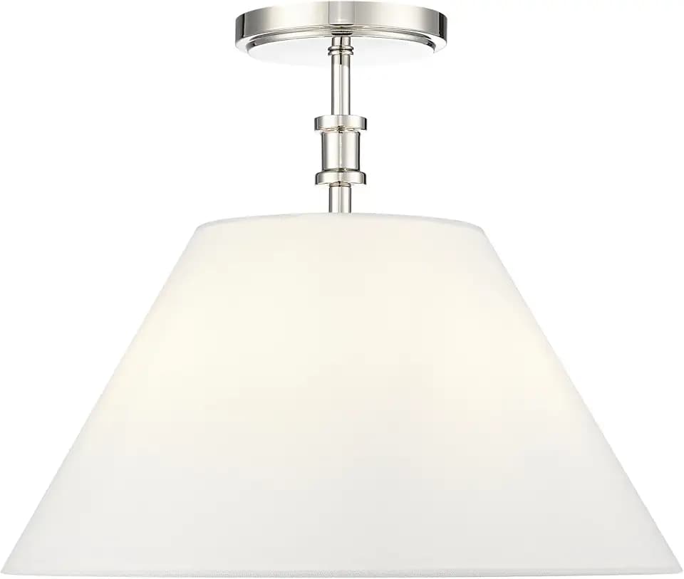 ML Lighting 16403-PN Adorra 16" Wide 3-Light Semi Flush - Polished Nickel