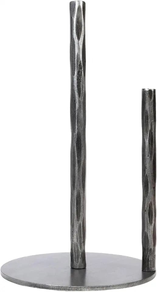 Paper Towel Holder, Hand-Forged Vintage Silver Paper Towel Stand Holder, Kitchen Heavy Duty Solid Metal Countertop Roll Paper Organizer
