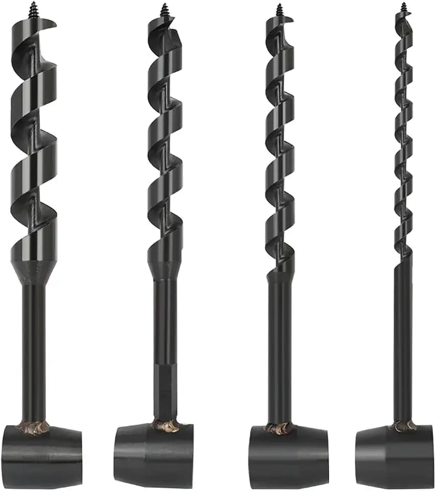 4 Pcs Hand Auger Wood Drill,Bushcraft Hand Auger Wrench Scotch Eye Wood Auger Survival Settlers Wrench Tool Bushcraft Gear for Camping,Outdoor,Hiking,Woodworking