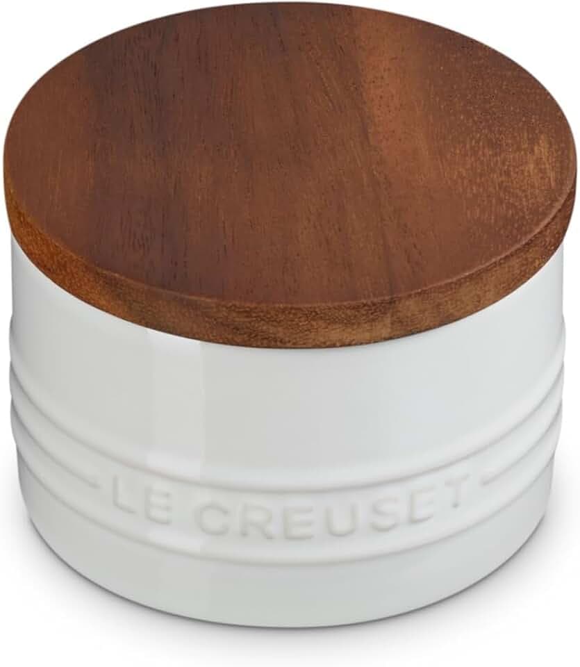 Le Creuset Stoneware Salt Cellar and Storage Canister, 7 oz., White