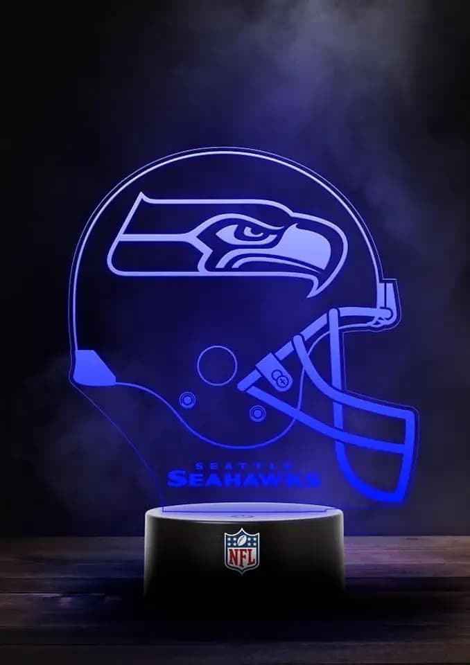Seattle Seahawks NFL LED Lampe Licht Logo Helm, Wechselmodus mit 6 unterschiedlichen Farben