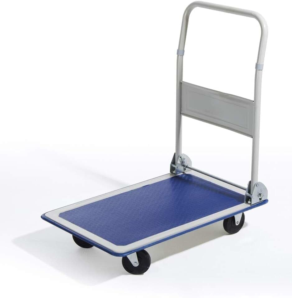 VERDELOOK Zusammenklappbarer Mehrzweckwagen, 83 x 74 x 48 cm, Blau, Rollwagen mit Rädern