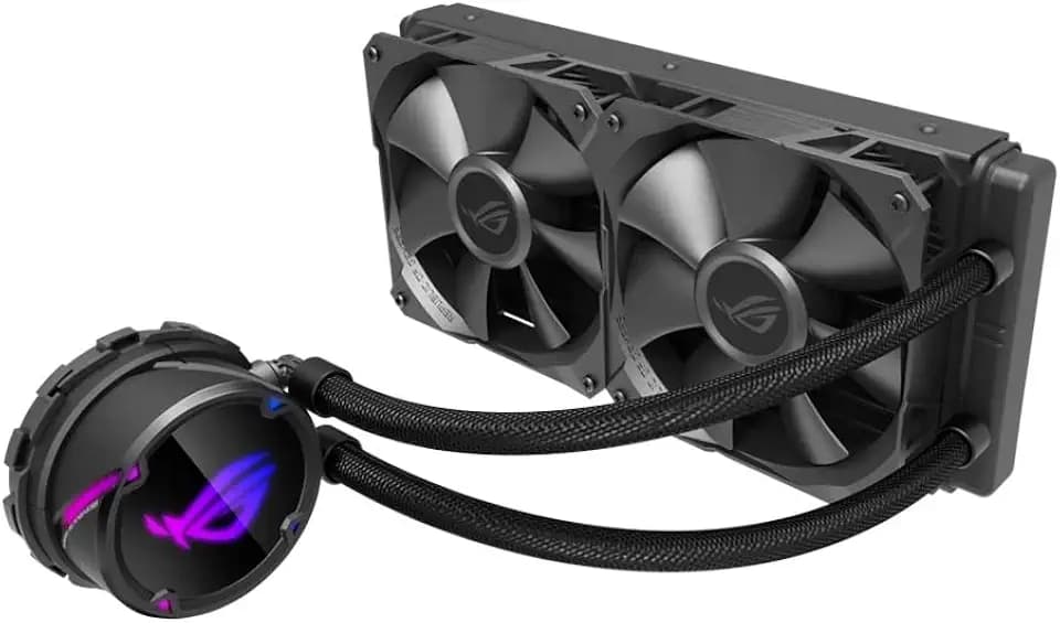 ASUS ROG Strix LC 240 (2x 120mm Lüfter, AIO Wasserkühlung, Aura Sync RGB, kein RGB Lüfter), Schwarz, 2 Lüfter