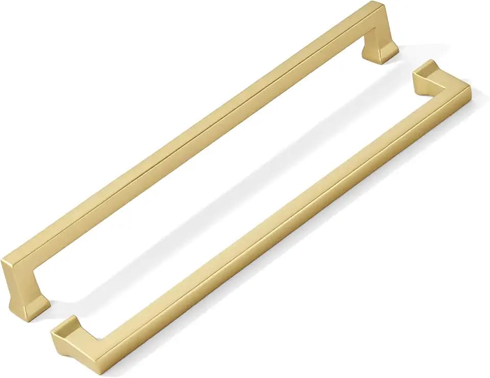 khtumeware 1 Pack 12inch(305mm) Hole Center Appliance Pulls Brushed Gold Cabinet Pulls Heavy-Duty Solid Matte Gold Cabinet Hardware Pulls for Kitchens, bathrooms and Dresser Handle