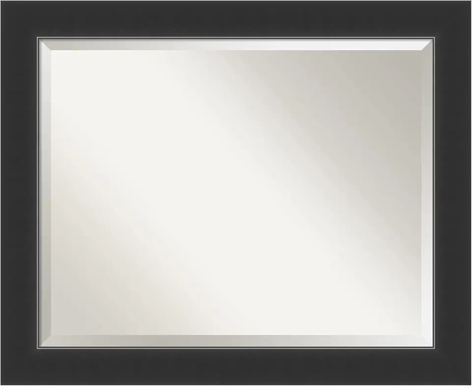Amanti Art Black Bathroom Mirror for Over Sink, 33x27 Vanity Wall Mirror