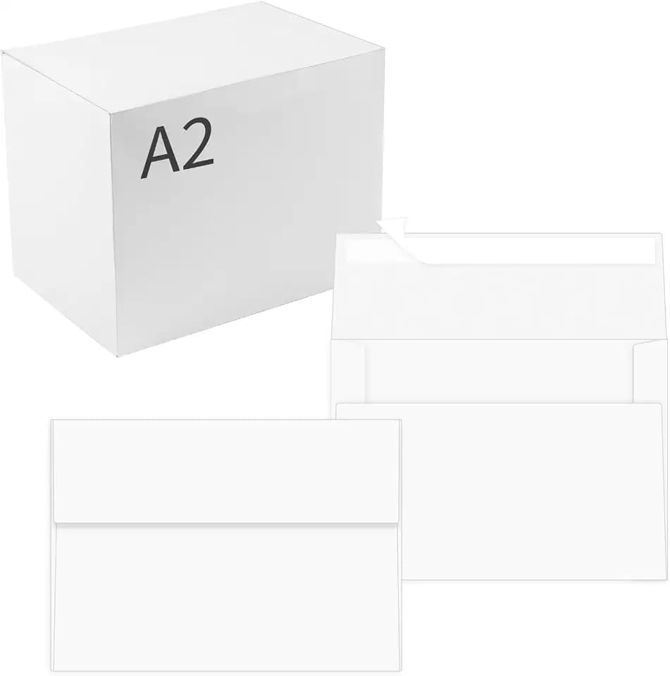 200 Pack A2 White Envelopes 4.375x5.75 Invitation Envelopes
