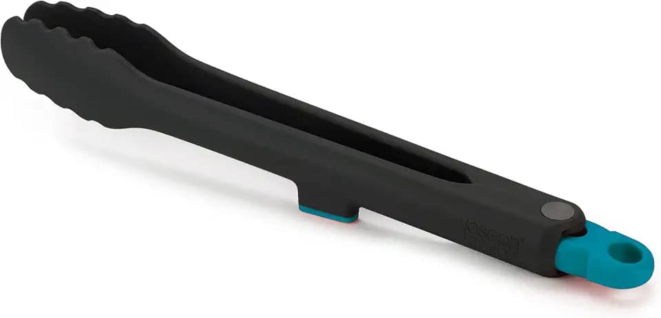 Joseph Joseph Duo Lockable Tongs Hygienic with Integrated Tool Rest & Non-Slip Feet, Suitable for Non-Stick Cookware, Heat-Resistant, BPA Free