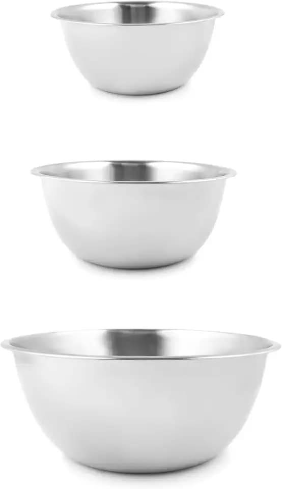 Fox Run Stainless Steel Mixing Bowl, Set of 3 Nesting Mixing Bowls