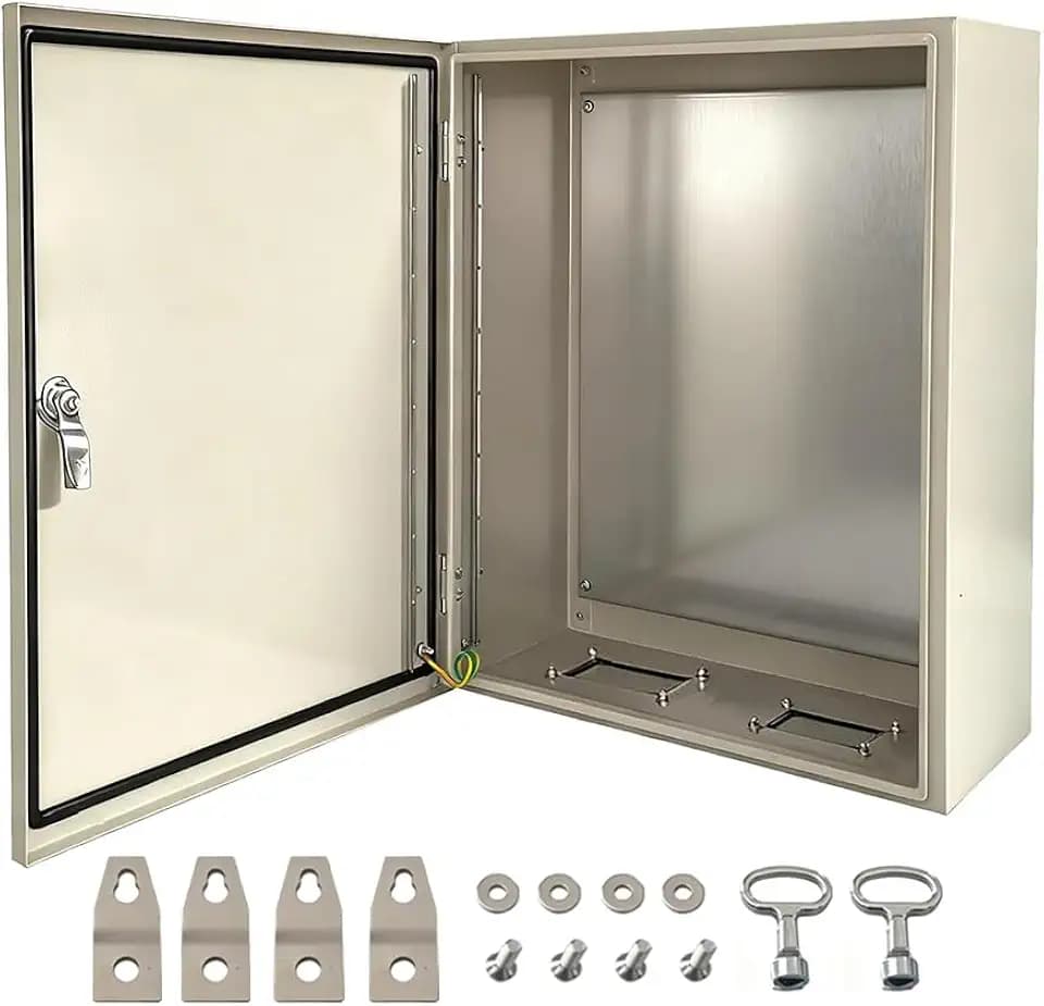 YongChen Steel Electrical Enclosure, 20x16x8 inch IP66 Waterproof & Dustproof Metal Box, 1.5mm Carbon Steel Junction Box for Indoor Outdoor Wall Mounted