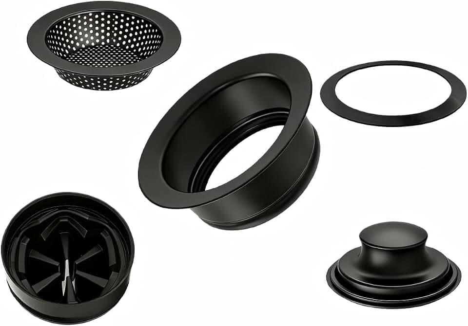 Garbage Disposal Flange 5-Piece Kit, 3.5" Putty-Free Leak-Proof Sink Stopper by UHOUSING
