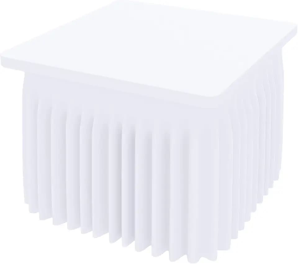 Smiry Spandex Elastic Fitted Table Cloth Skirt for 4FT Square Table