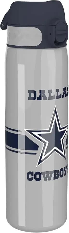 Ion8 NFL E Broncos Lightweight Steel Water Bottle, 600 ml/20 oz, Non-Insulated, Leak Proof, Easy to Open, Secure Lock, Dishwasher Safe, Flip Cover, Fits Cup Holders, Metal Water Bottle, NFL Fans
