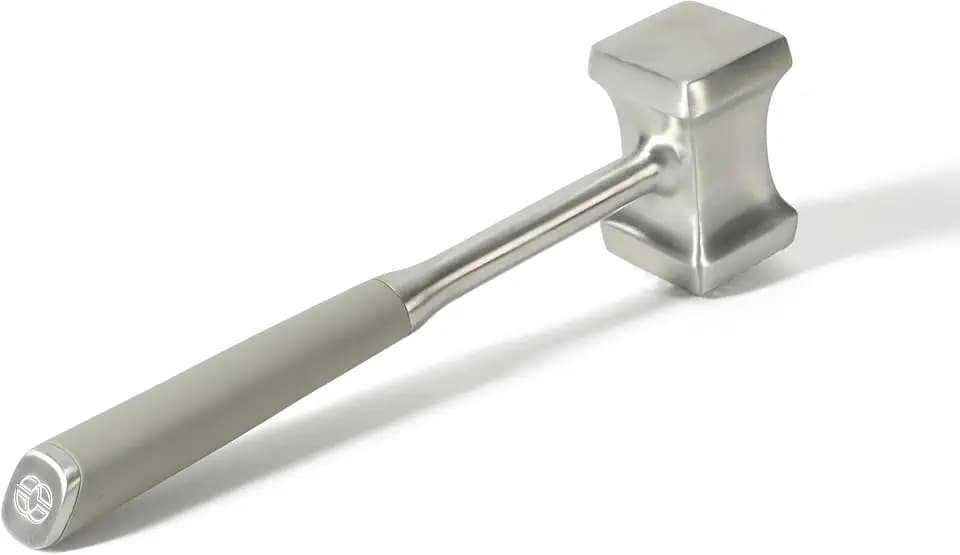 Calphalon Stainless Steel Meat Tenderizer, Dual-Sided Meat Mallet with Ergonomic Handle for Tenderizing and Flattening Beef, Chicken, Pork & Poultry