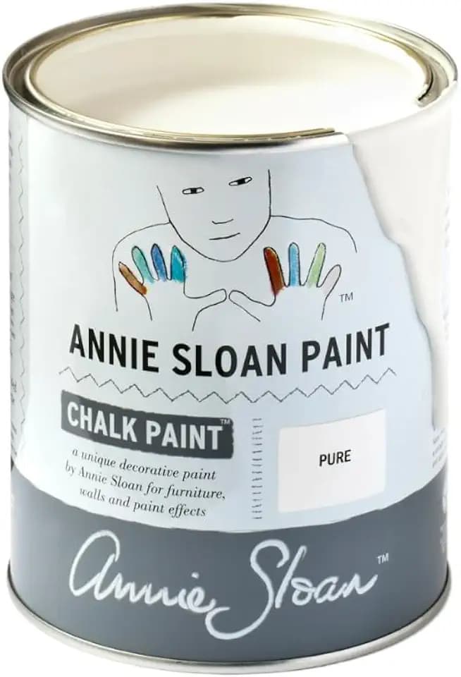 Annie Sloan Chalk Paint® (Pure, 1 Litre/33.8 Fl Oz) a unique decorative paint for furniture, cabinets and home décor with no sanding or priming