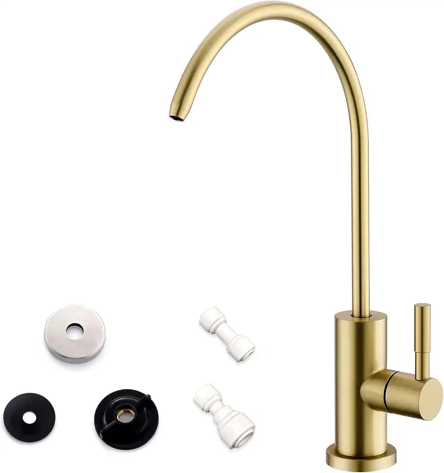 WEWE Drinking Water Faucet for RO System, Non-Air Gap, Brushed Gold