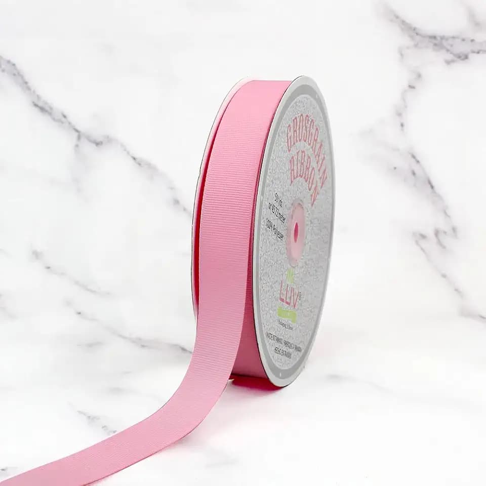 Creative Ideas 7/8-Inch Solid Grosgrain Ribbon, 50-Yard, Pink