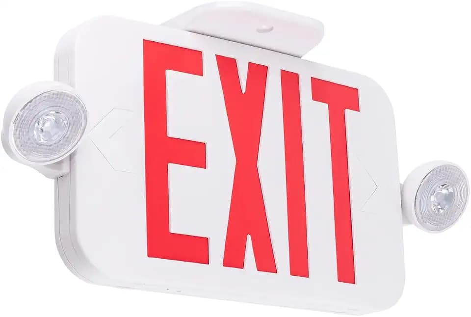 LIT-PaTH Exit Sign with Emergency Light, Battery Backup, 1 Pack