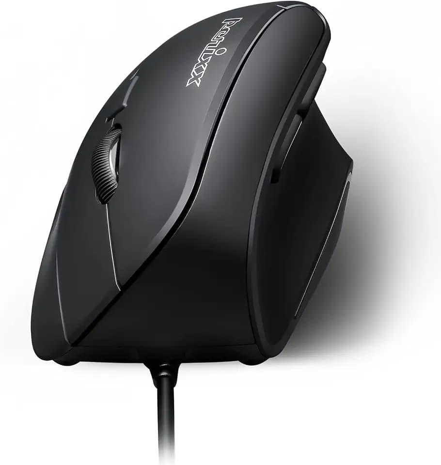Perixx 11209 PERIMICE-515 II Ergonomische Vertikale Maus - 1000/1600 DPI - Natürliches vertikales Design für Rechtshänder, Schwarz