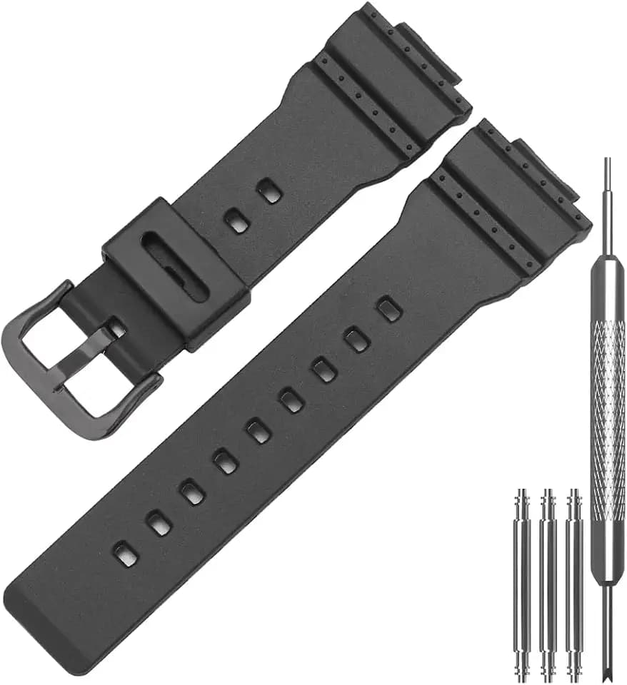 Women Resin Watch Band, Waterproof Hypoallergenic Replacement Strap with Stainless Steel Buckle, Compatible with BA-110 BA-111 BA-112 BA-120 BA-125 Wrist Accessories