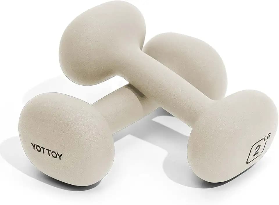 YOTTOY Dumbbell Set of 2,2-15 Pound Hand Weights for Women, Non-Slip Hand Weights for Home Gym, Strength Training, and Full-Body Workouts