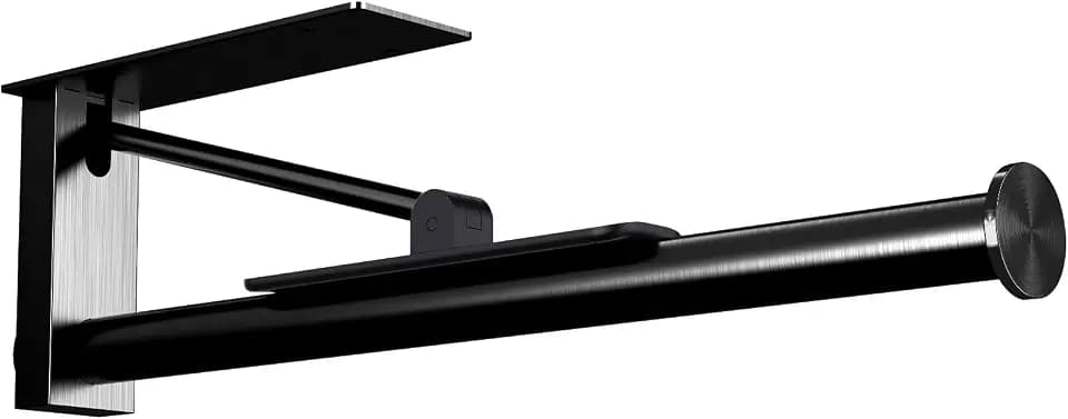 Under Cabinet Paper Towel Holder, One-Hand Tear Paper Towel Holder, Black