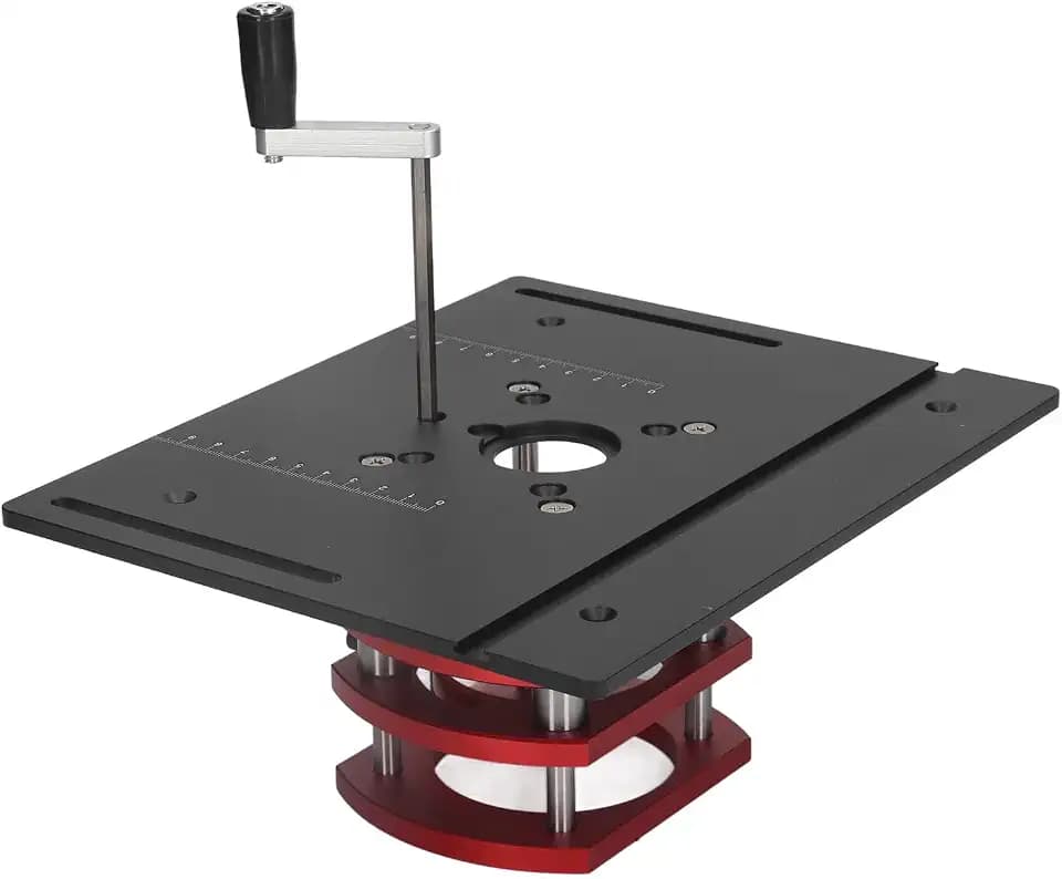 Frästisch Lfit, 64-66 Mm Spannbereich Universal-Fräserheber Feste Befestigung Manuelles Heben Aluminiumlegierung Edelstahl für die Holzbearbeitung (Schwarz)