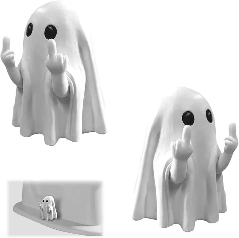 Funny Ghost Toilet Bolt Covers Decorative Toilet Screw Cover Caps, Toilet Caps for Bottom of Toilet, Halloween Cute Toilet Bowl Bolt Covers for Bathroom Decor, Cute Halloween Decor,2-Pack (White)