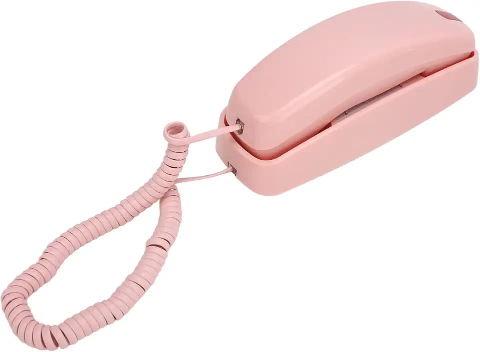 SENECESLI Schnurte Telefon, Wand Montierbare Leichte Schnüre -Home -Telefon Trimline Corded Senior Friendly für Büro (Rosenate)